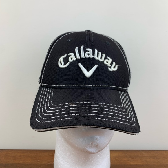 Callaway Hat Cap Strap Back Black Red Big Bertha Golf Casual Mens Speed Regime - Picture 1 of 11